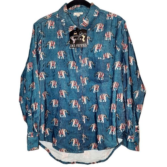 Mahila Anthropologie Western Cowboy Corduroy Button Up Long Sleeve - Picture 1 of 3